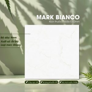 Gạch Ốp Lát Ấn Độ 1000x1000 Mã Mark Bianco