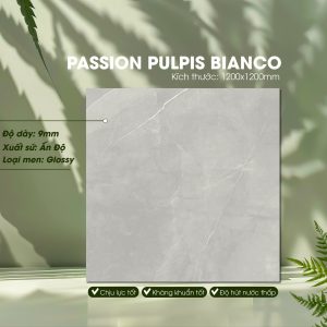 Gạch Ốp Lát Ấn Độ 1200x1200 Mã Passion Pulpis Bianco